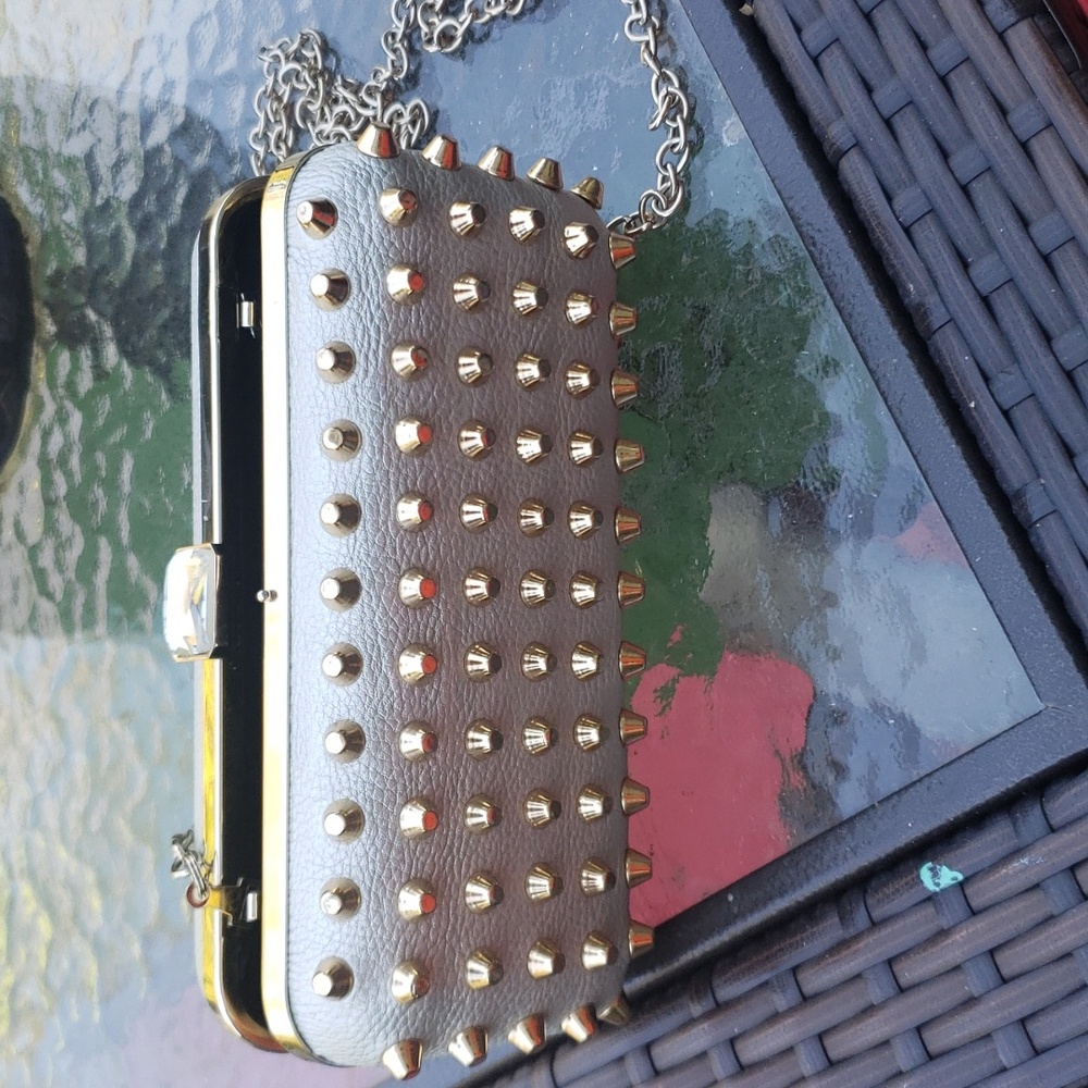 EXPRESSIONS NYC cross over studded clutch
